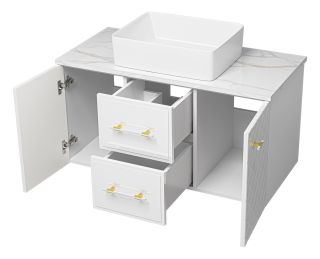 Подвесная тумба под раковину Brevita Shanel SHA-09100-01-01-2Я 100см белый